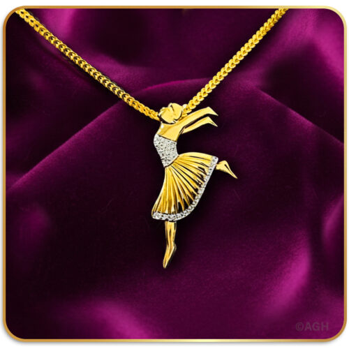 22K Gold Dancing Girl Pendant