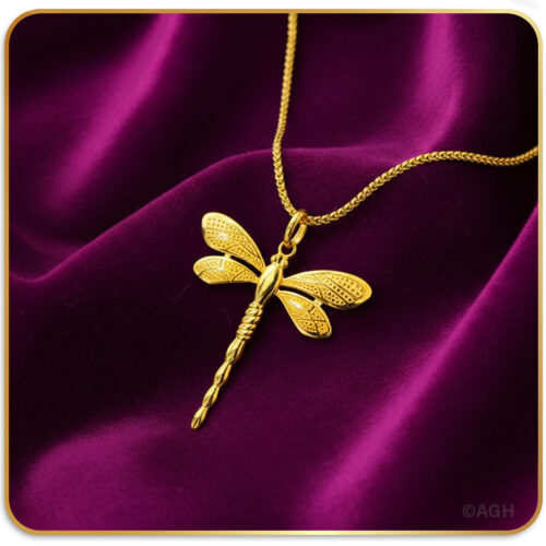 22K Gold Dragonfly Pendant