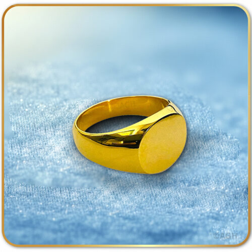 22K Gold Round Polish Ring